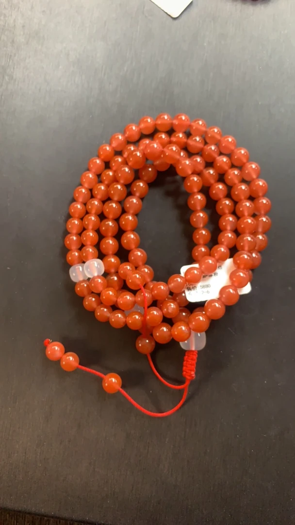 241127-283天然原矿南红冰粉7mm多圈108