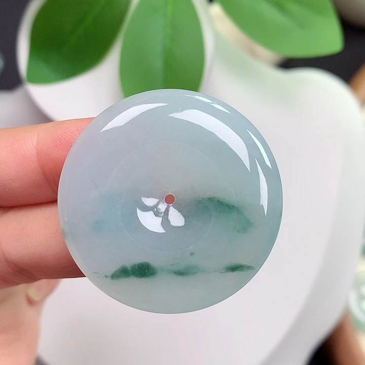 颈饰未镶嵌翡翠平安扣 35.6x5.8mm