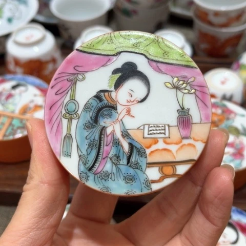 手绘盖碗壶承陶瓷