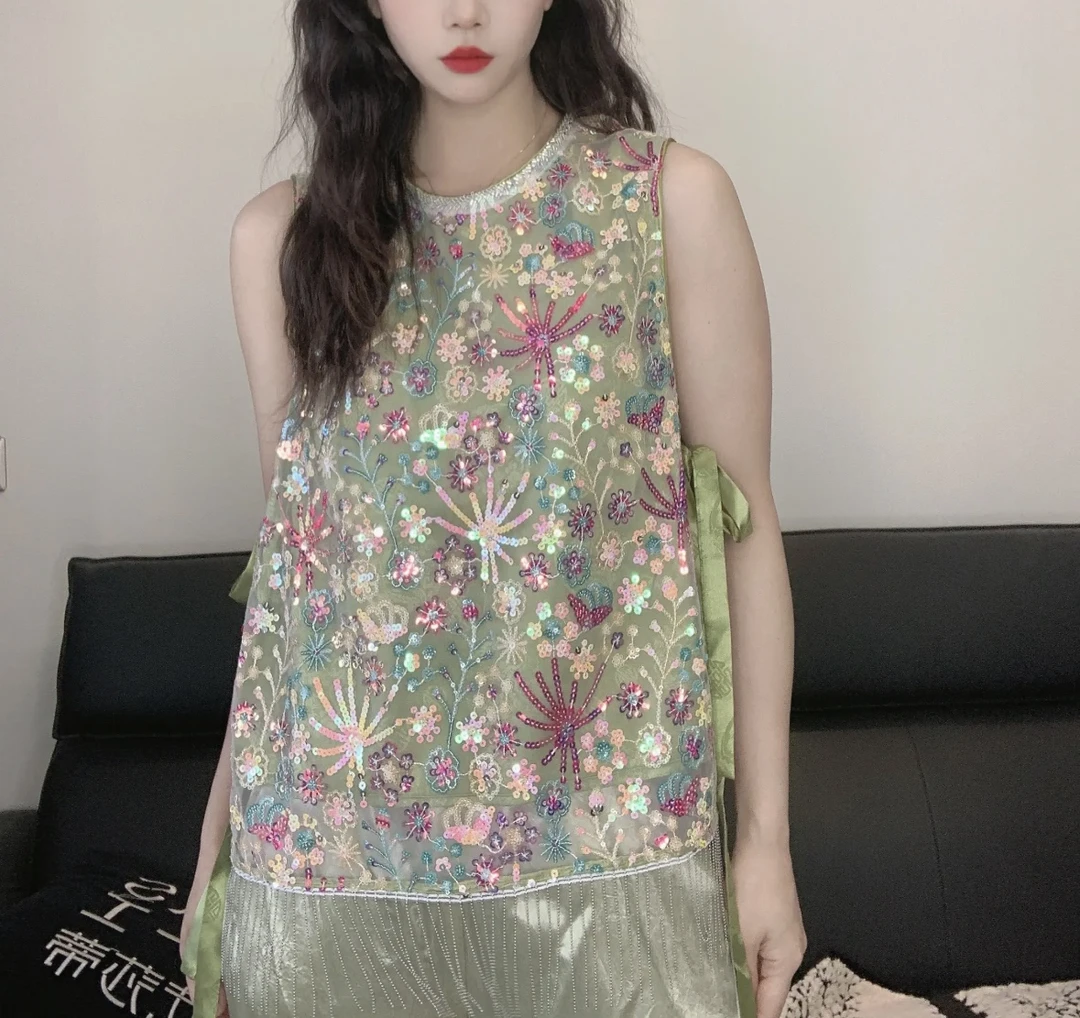 新款新中式国风提花刺绣设计重工汉服马甲-115