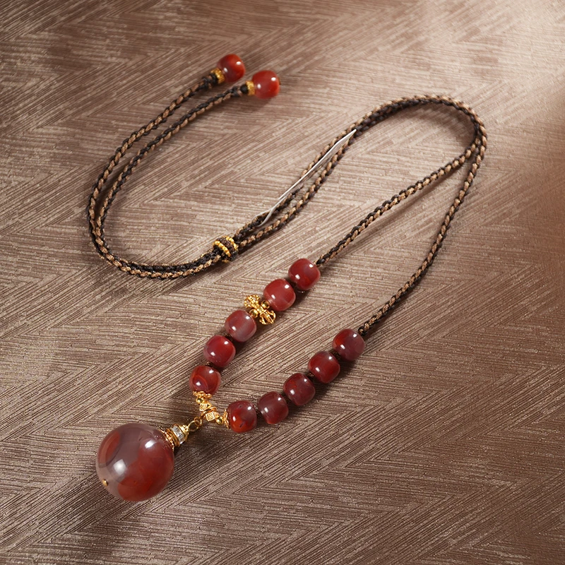 【老掌柜讲珠宝】南红冰飘单珠项链20m+ M061906