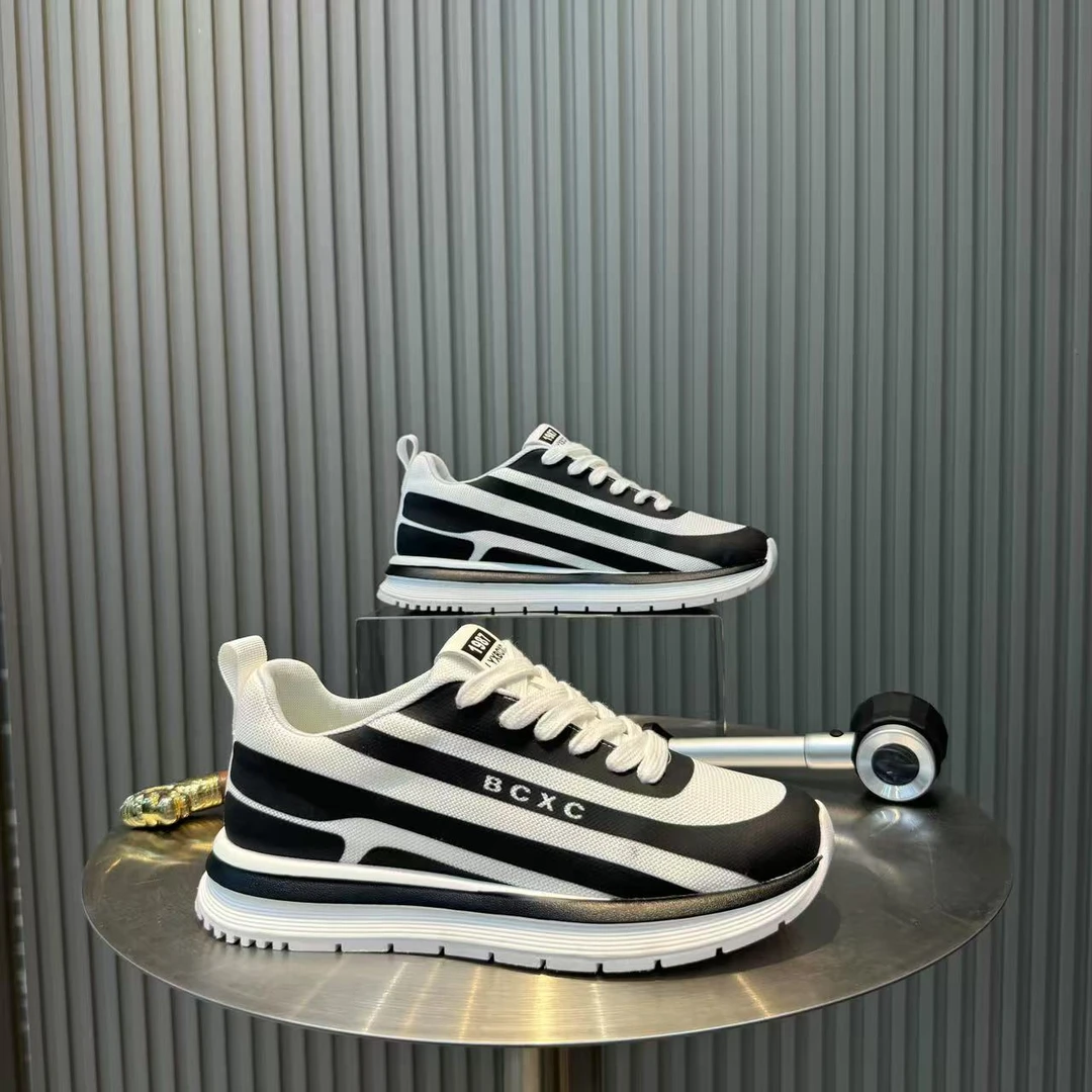 时尚百搭飞织透气休闲鞋春夏季新款低帮日常系带男鞋