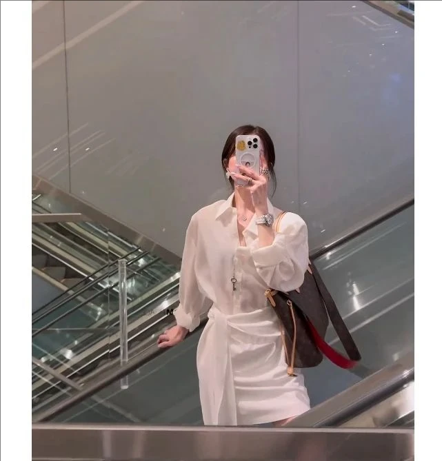 2025夏季新款时尚衬衫连衣裙气质显瘦洋气休闲百搭甜美辣妹外穿女