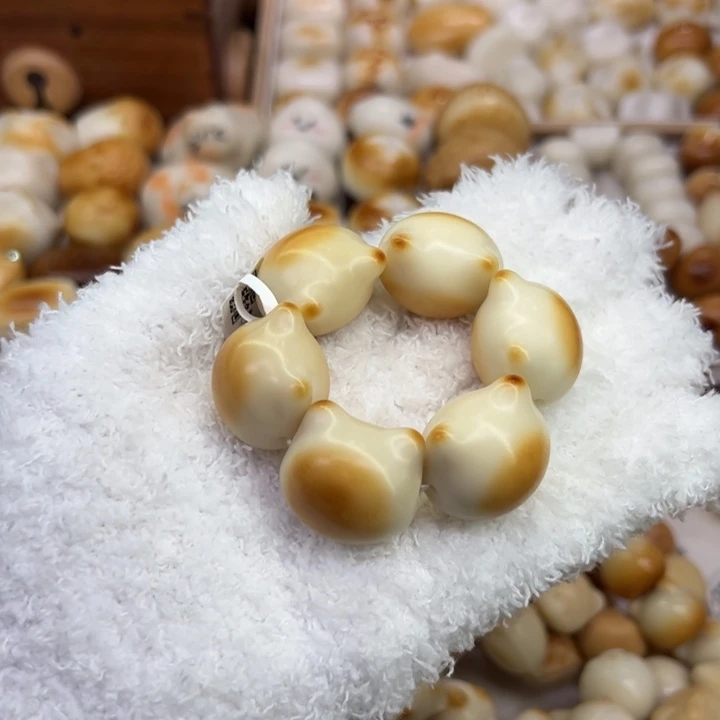 菩提根/象牙果把件76 象牙果原果雕刻炭烧暹罗猫头卡26