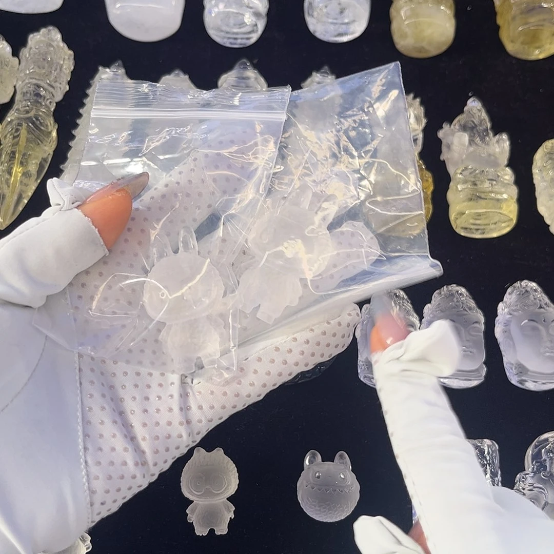 ****白水晶珠宝半成品未镶嵌天然白水拉布布，牛鼻孔