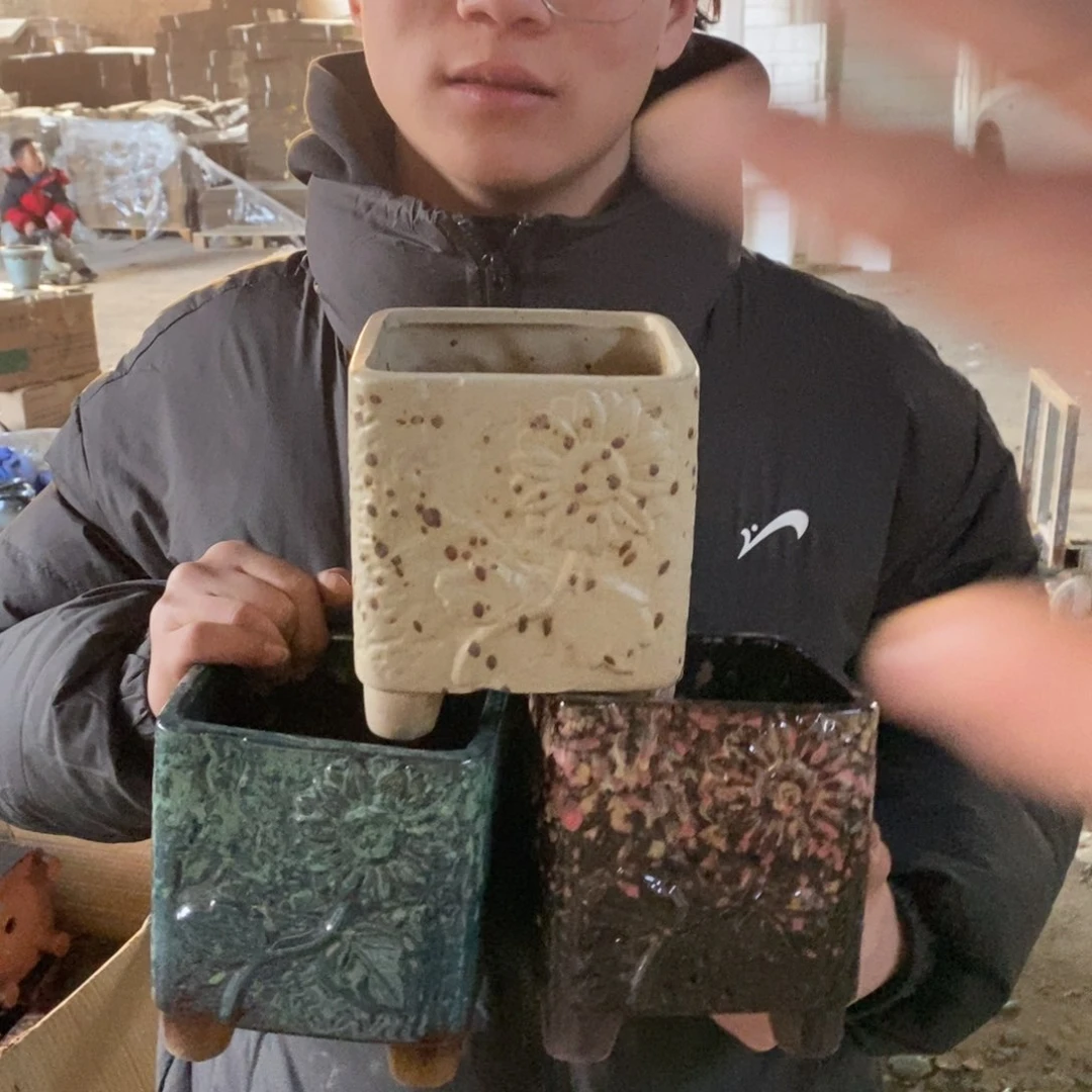 紫砂花盆瑕疵14/16f h j b c c