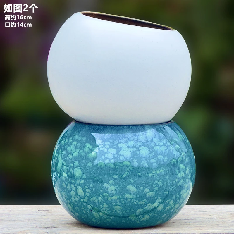 大口径透气多肉花盆适合多种绿植三角梅家用实用欧式圆球蛋壳盆