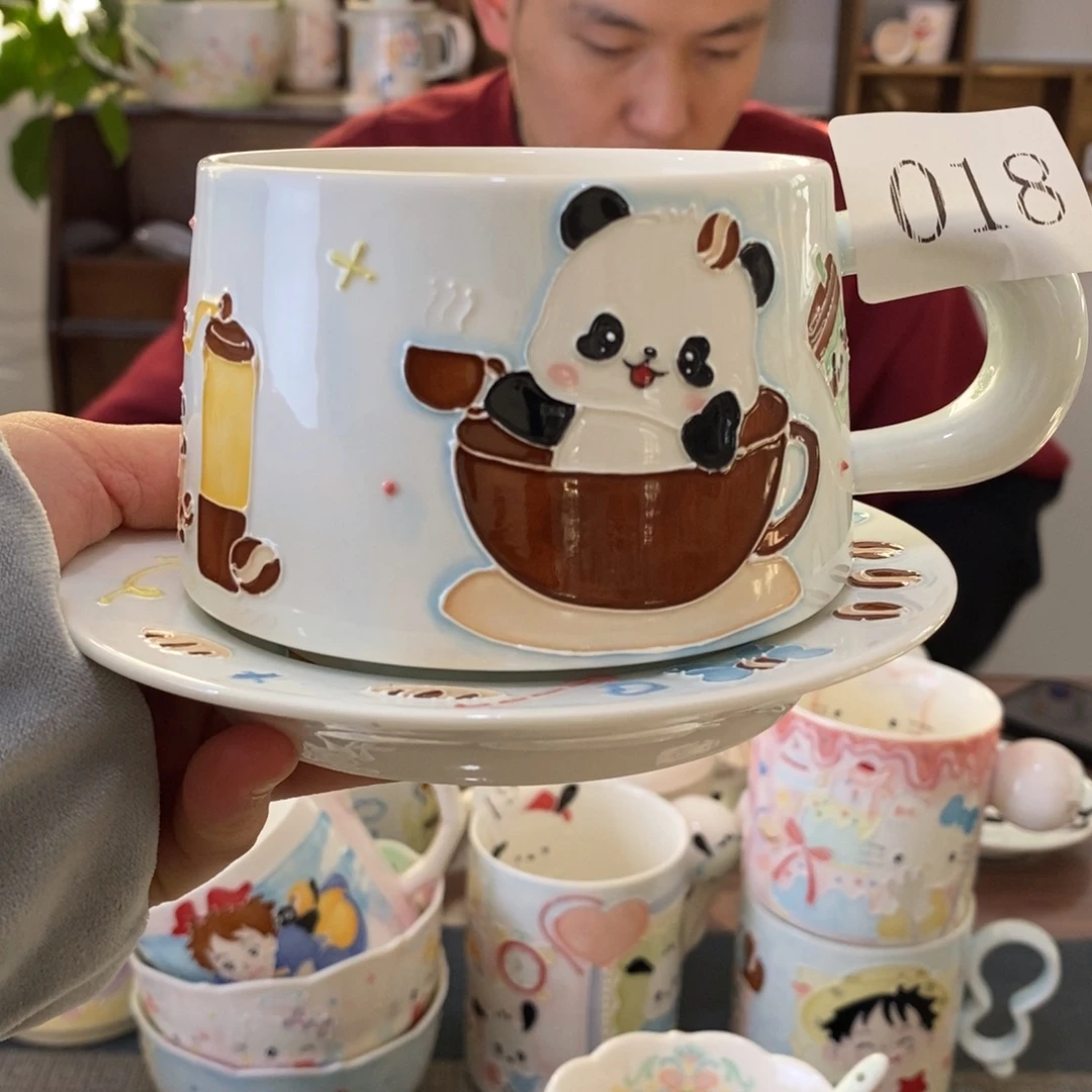 瓷片景德镇釉下彩手绘