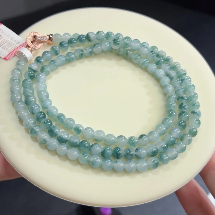 翡翠未镶嵌手链冰胶蓝飘卡5