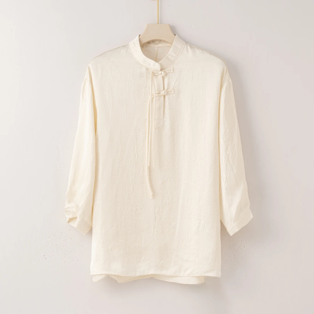 Q2772【特价-占单者限购】传统盘扣技法|褶皱肌理感上衣 88665-1