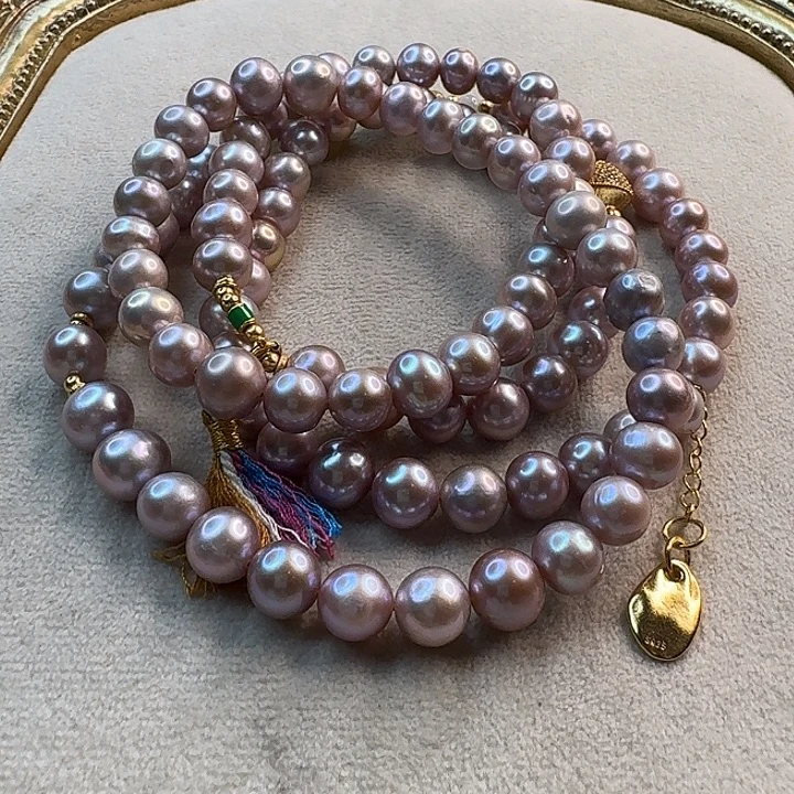 颈饰银S925镶嵌淡水珍珠珍珠项链