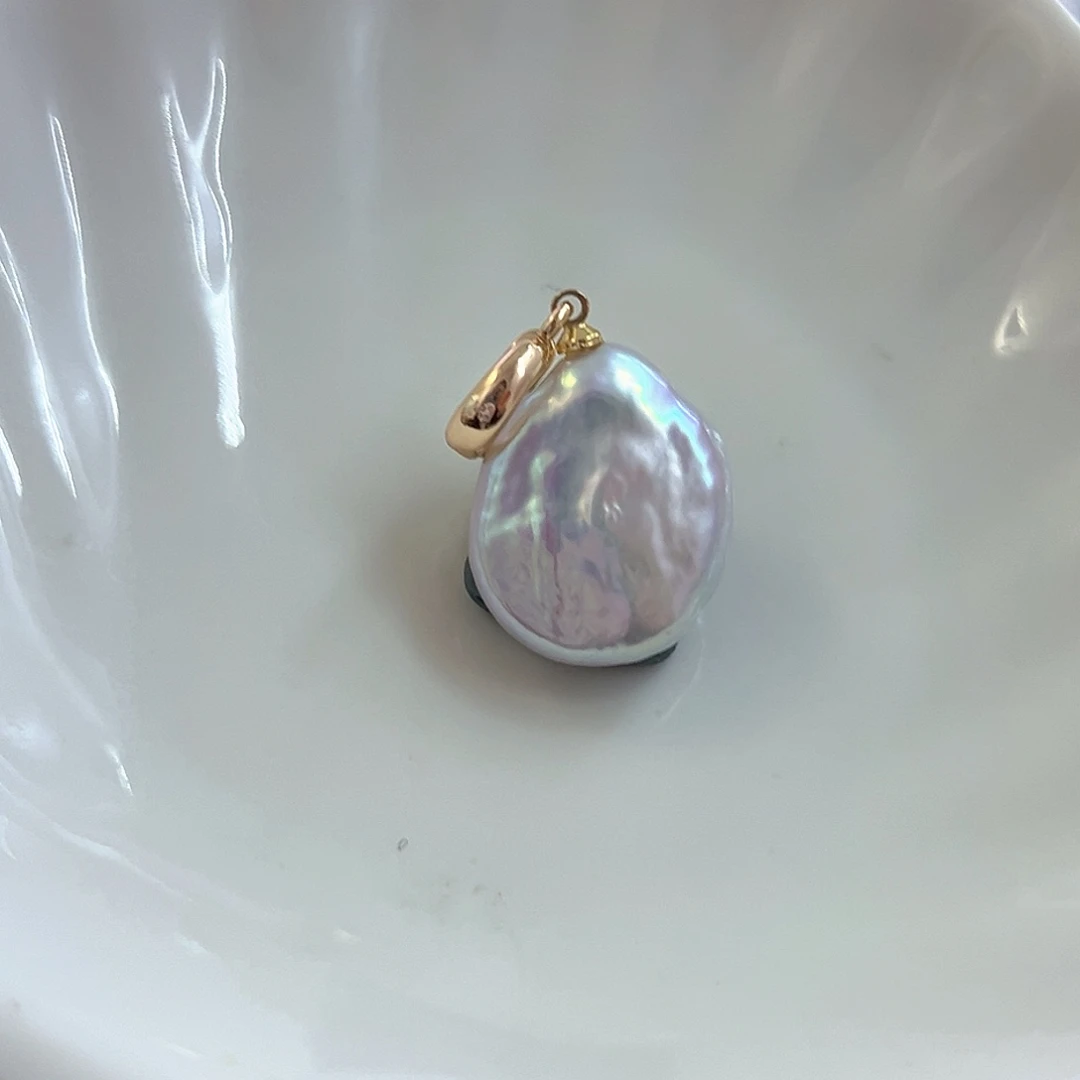 淡水珍珠吊坠(赠链)银S925镶嵌