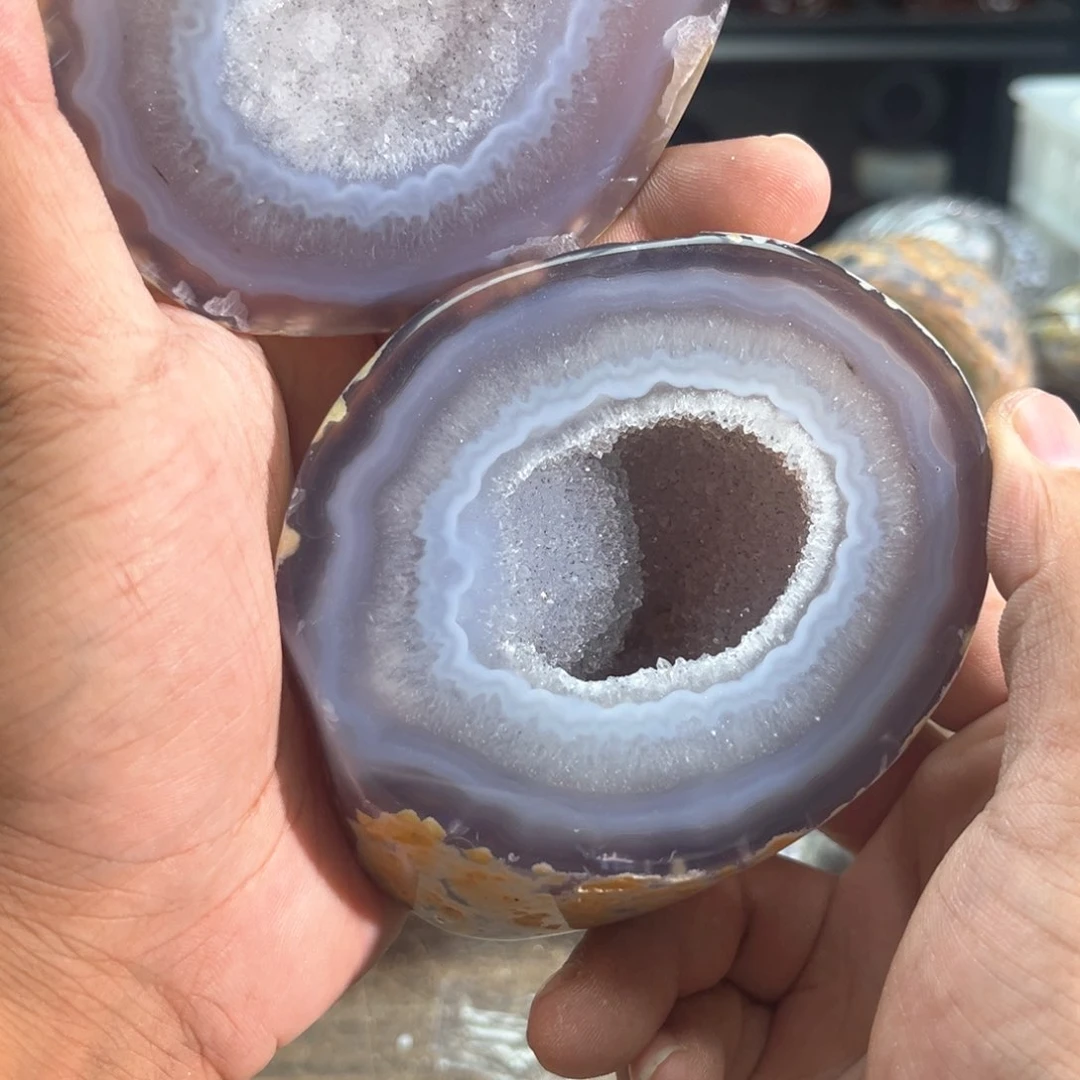 紫晶摆件未镶嵌聚宝盆