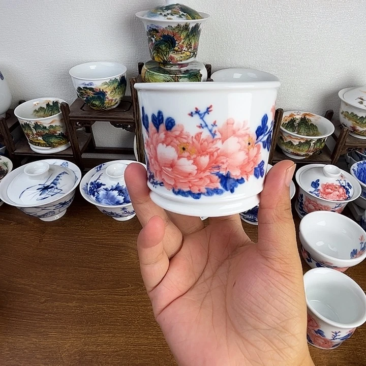 忠意堂釉下彩红牡丹微瑕不退