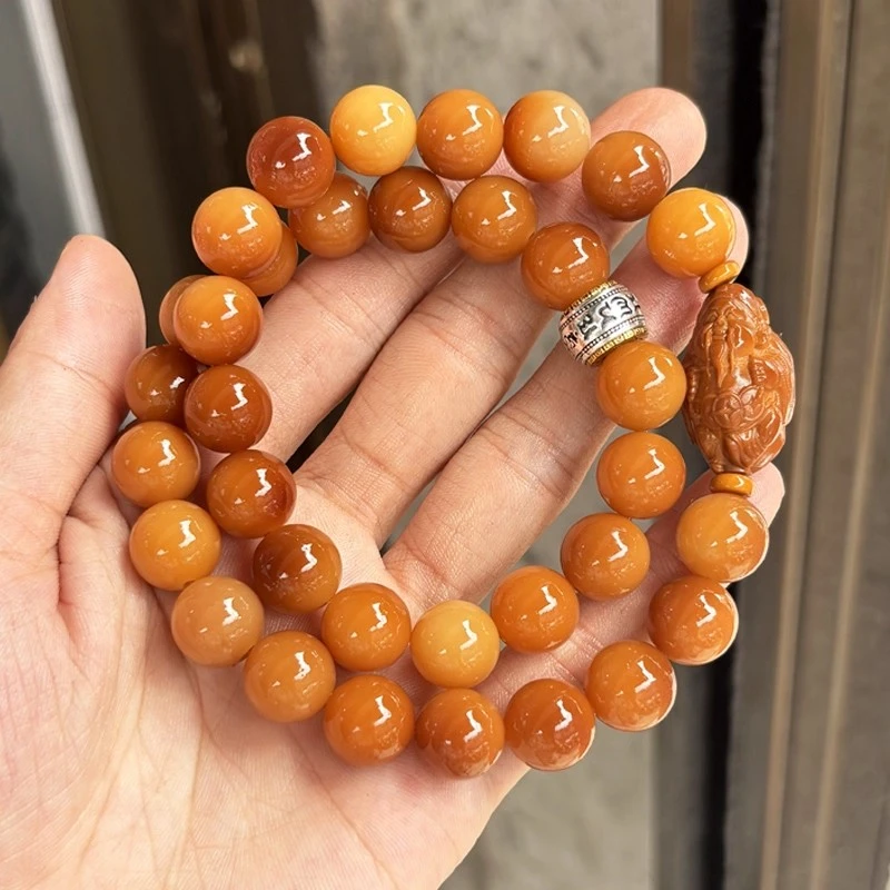 白玉菩提根手串双圈108菩提子佛珠手链男女念珠项链长款简约文玩