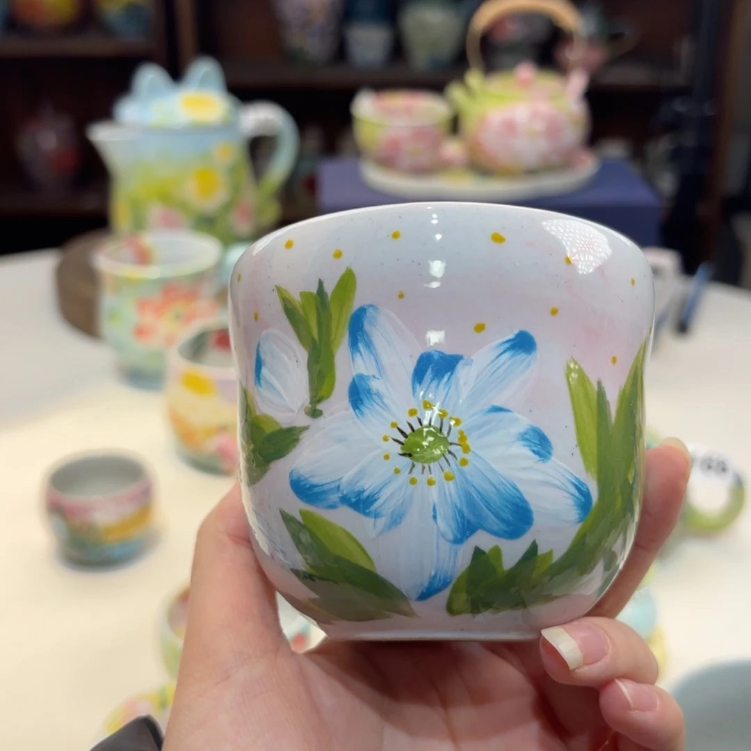 景德镇手绘高温釉下彩陶瓷茶具