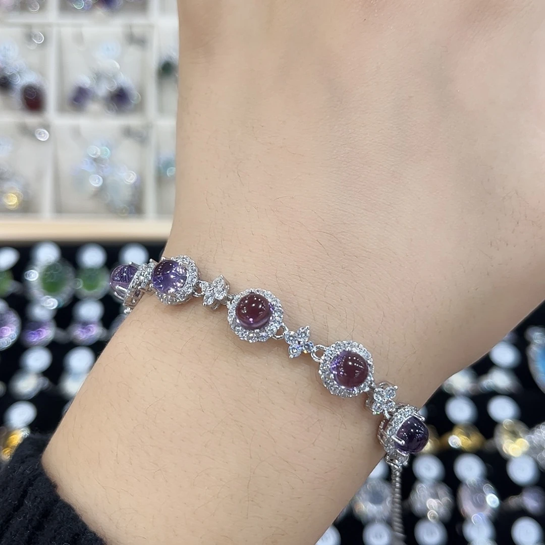 木***~手链紫晶银S925镶嵌