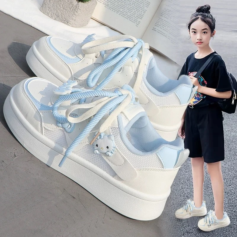 女童板鞋2025夏季新款透气网面儿童运动鞋防滑软底中大童女童夏鞋