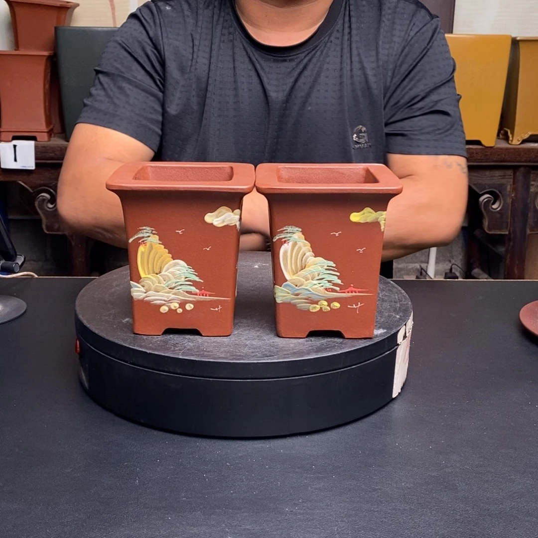 紫砂花盆货号一只两个泥汇