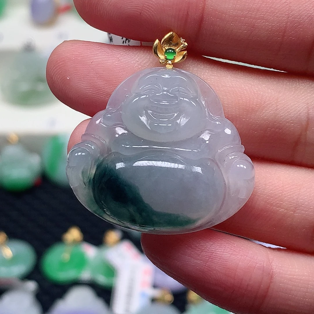 颈饰18K金镶嵌翡翠翡翠吊坠