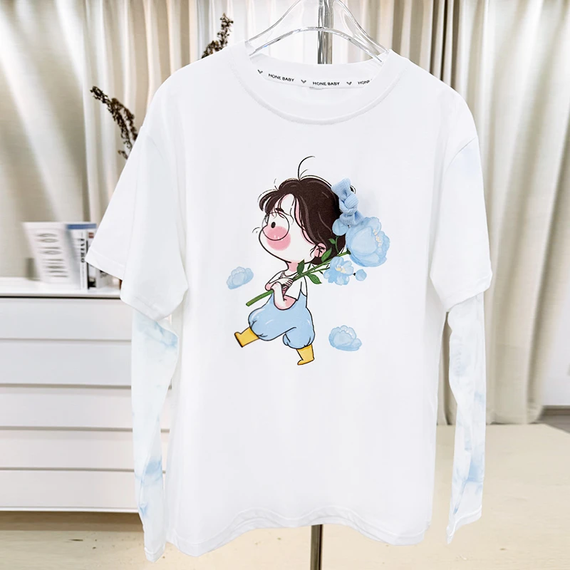 女童卡通印花圆领T恤25426