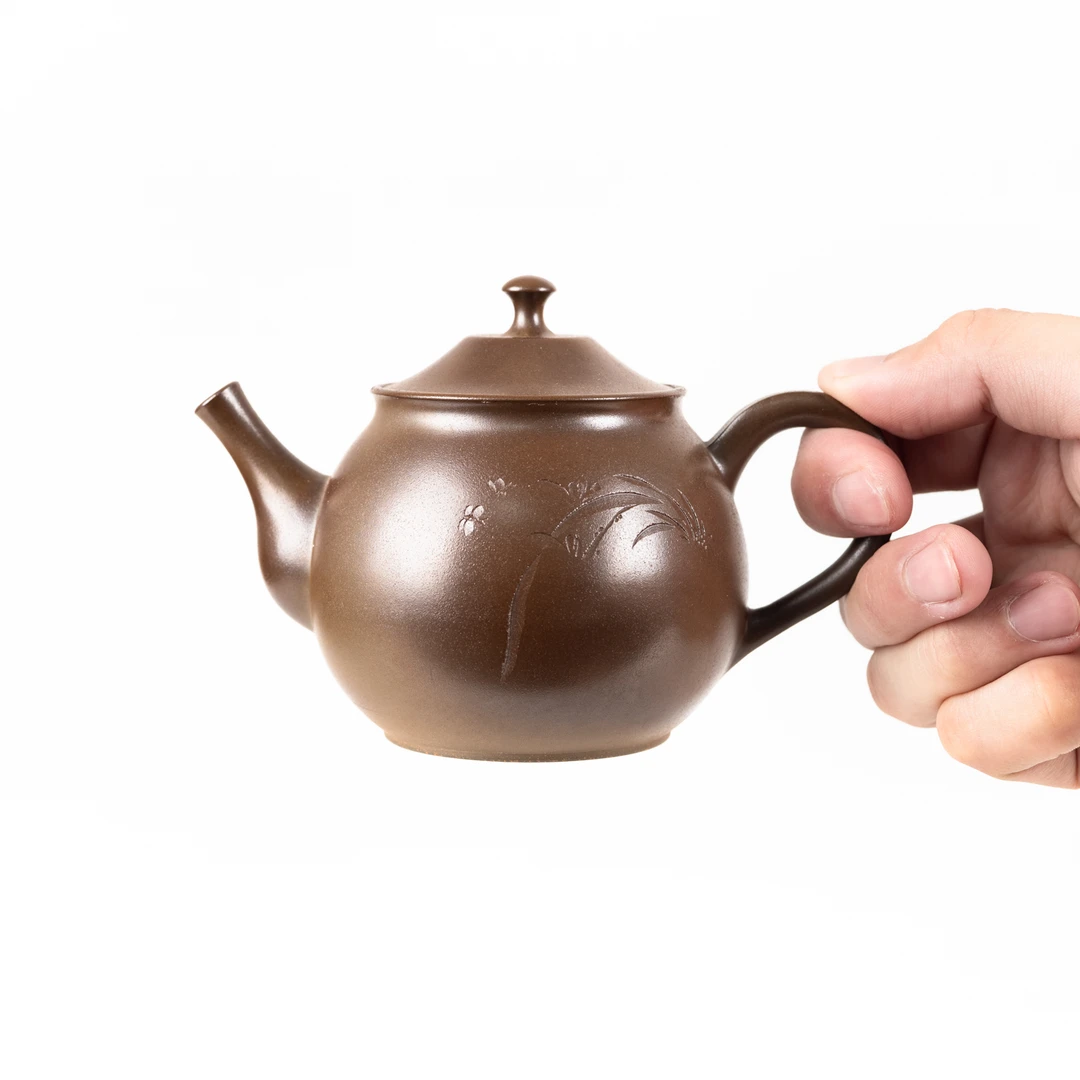 柴烧剑客壶 250ml 薄胎 广西坭兴陶全手工茶具