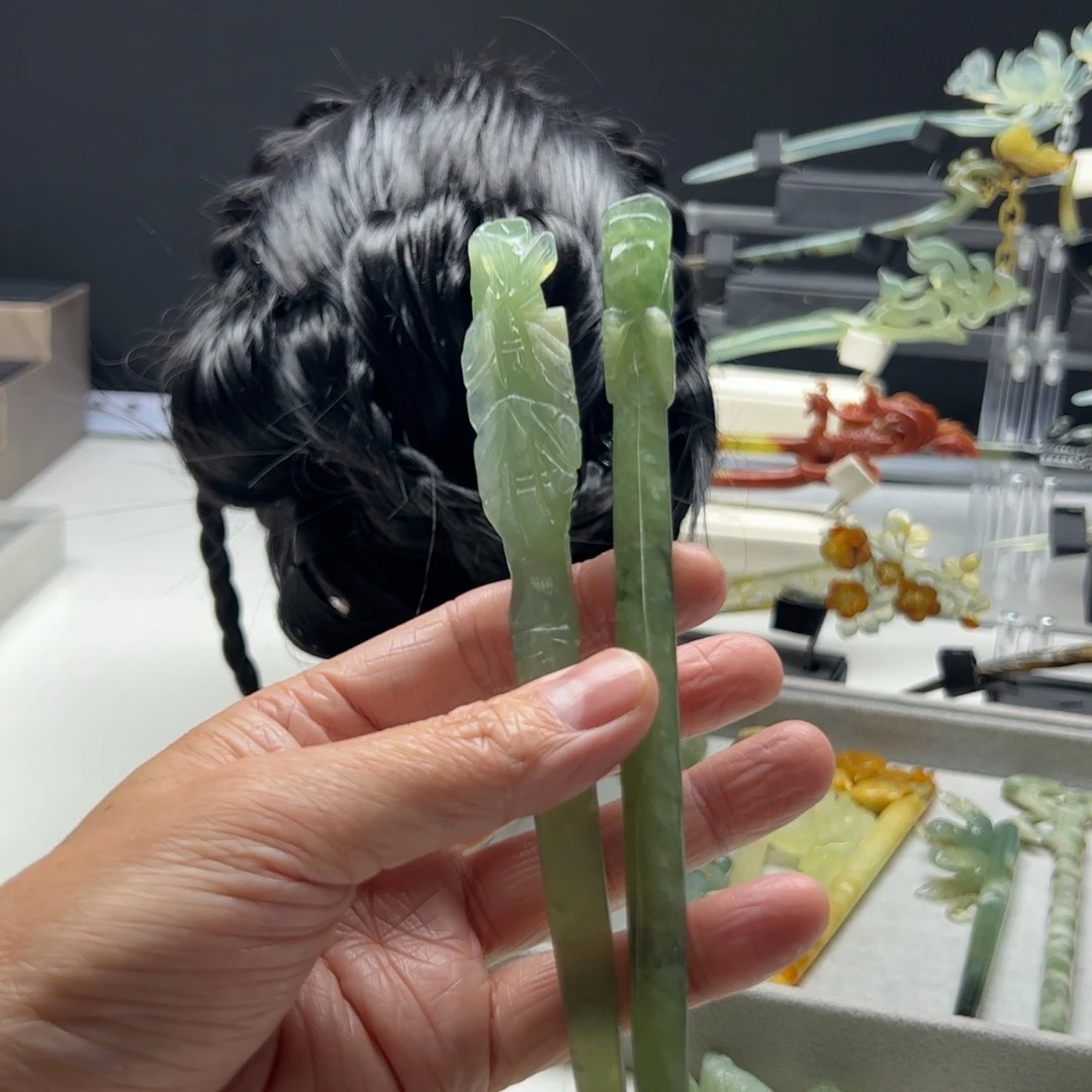 岫玉福利发簪未镶嵌浮****佳