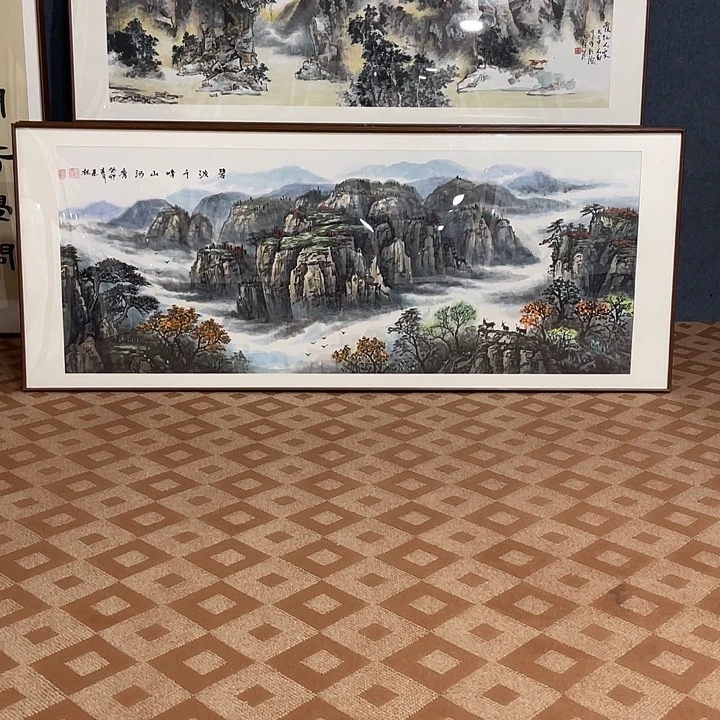 国画手绘作品带框