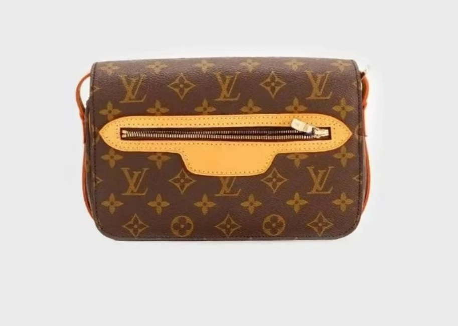 修复品LouisVuitton / 26翻盖开口笑 秋千包 中古老花 斜挎包