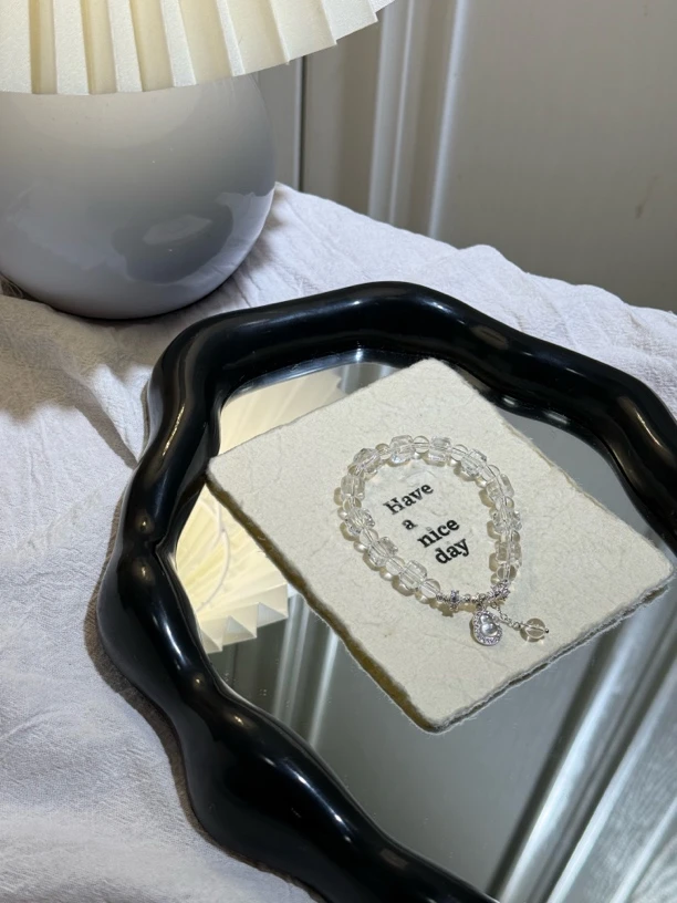 【福禄】c054天然白水晶手串方糖刻面