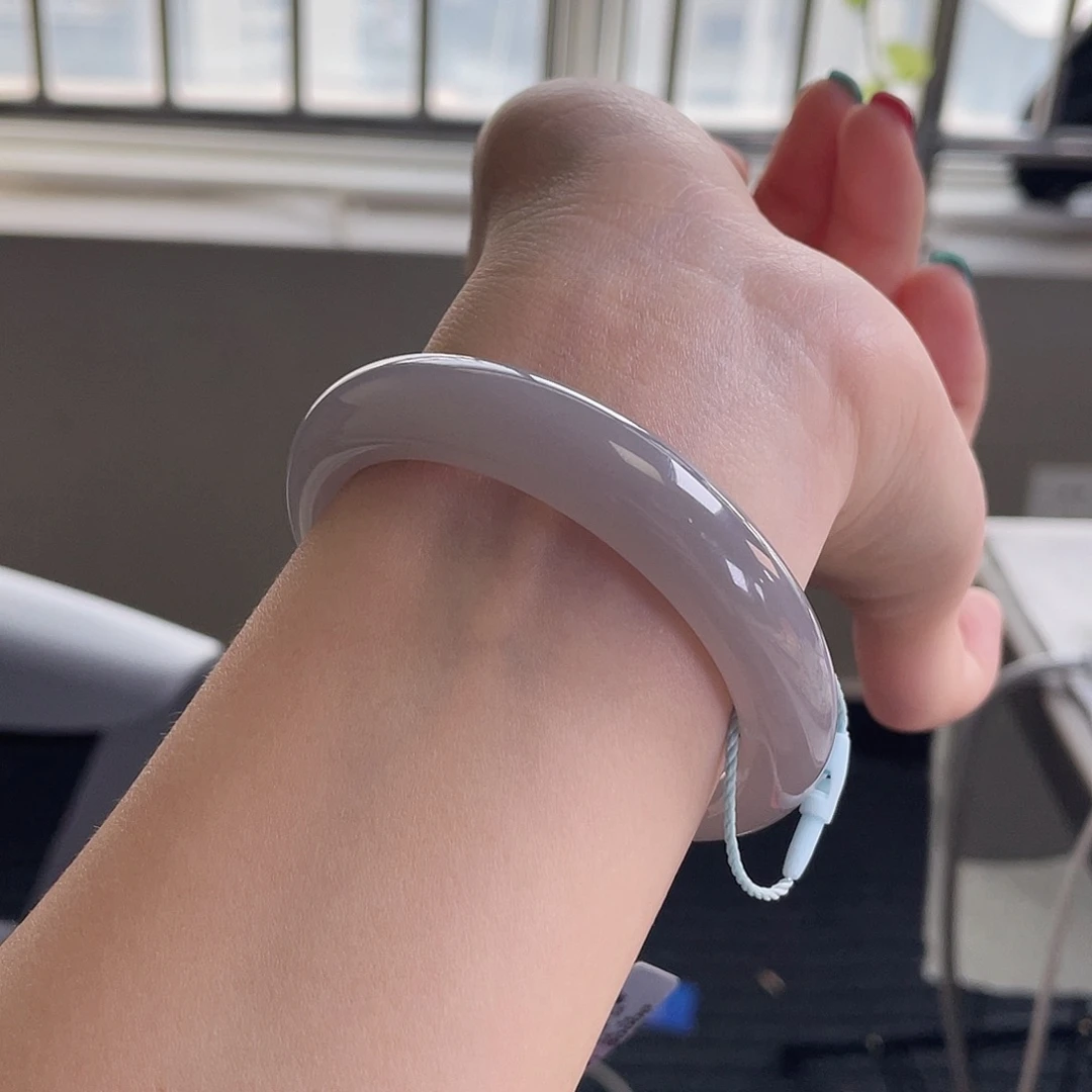 和田玉未镶嵌手镯烟紫满圈色 特色性价比款