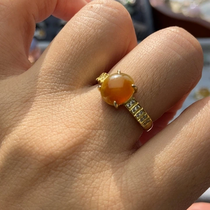 翡翠戒指银S925镶嵌戒指