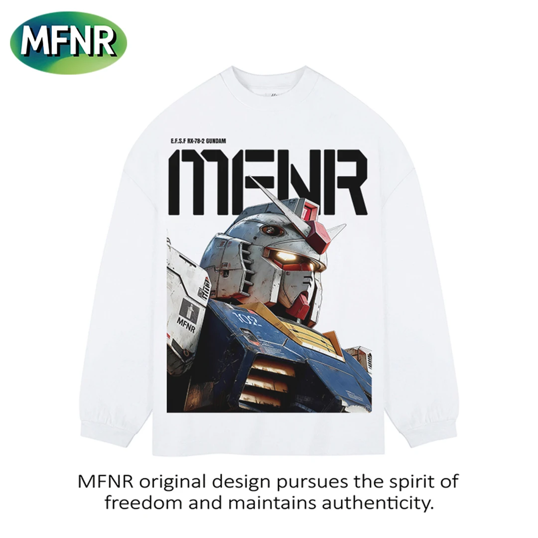 美式街头男装印花长袖T恤休闲百搭设计感重磅纯棉圆领宽松打底衫