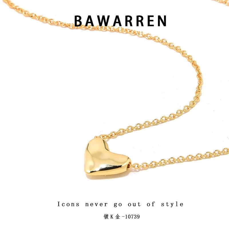Bawarren 意❤ 10739-【金色不规则爱心】精致项链优雅