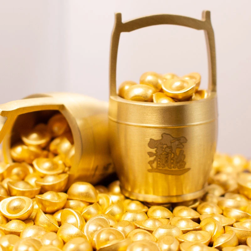 [元宝算盘对对碰]沙金合金精品实心摆件创意装饰品摆设国风网红