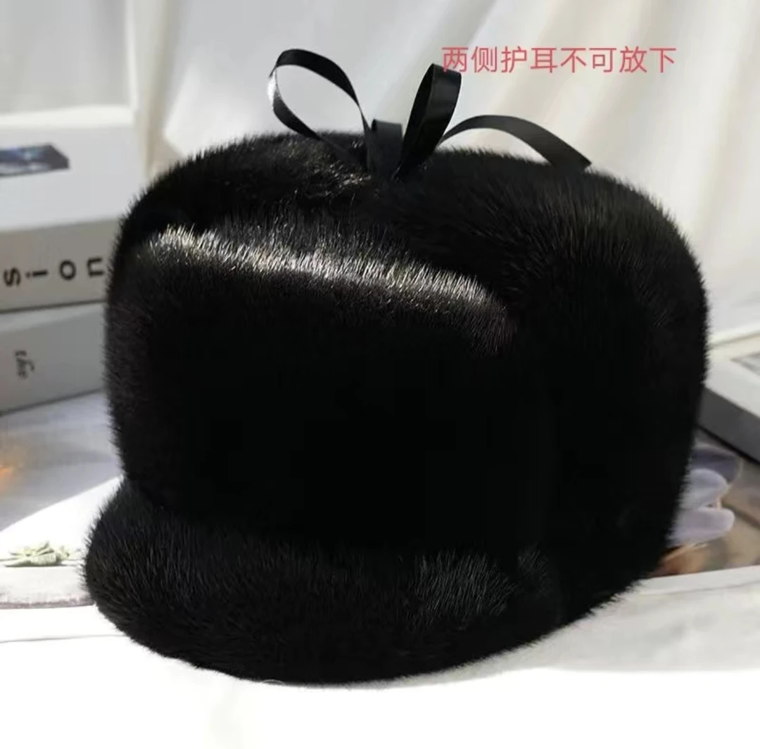 貂皮帽子冬季新四军帽子水貂保暖帽子