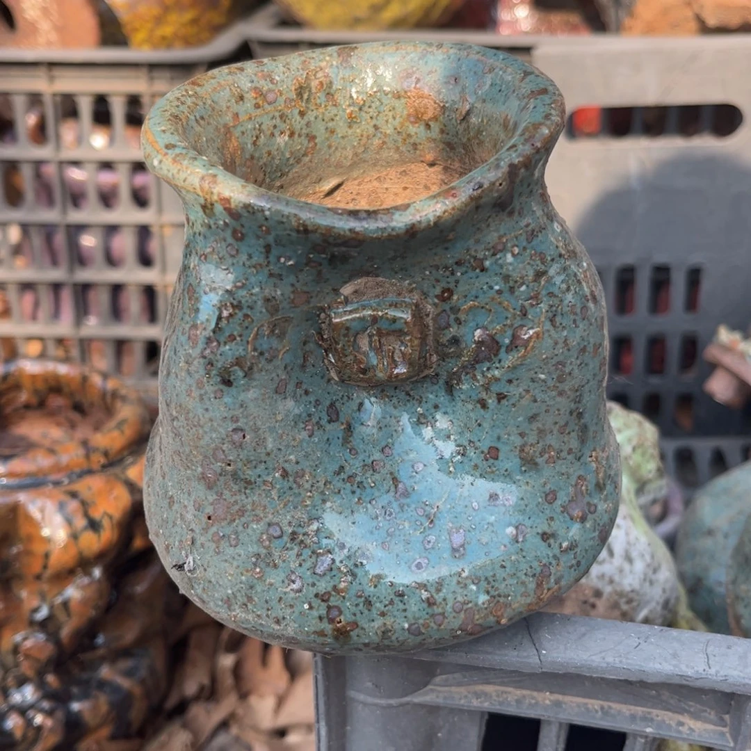 泥塑古镇炻陶花盆