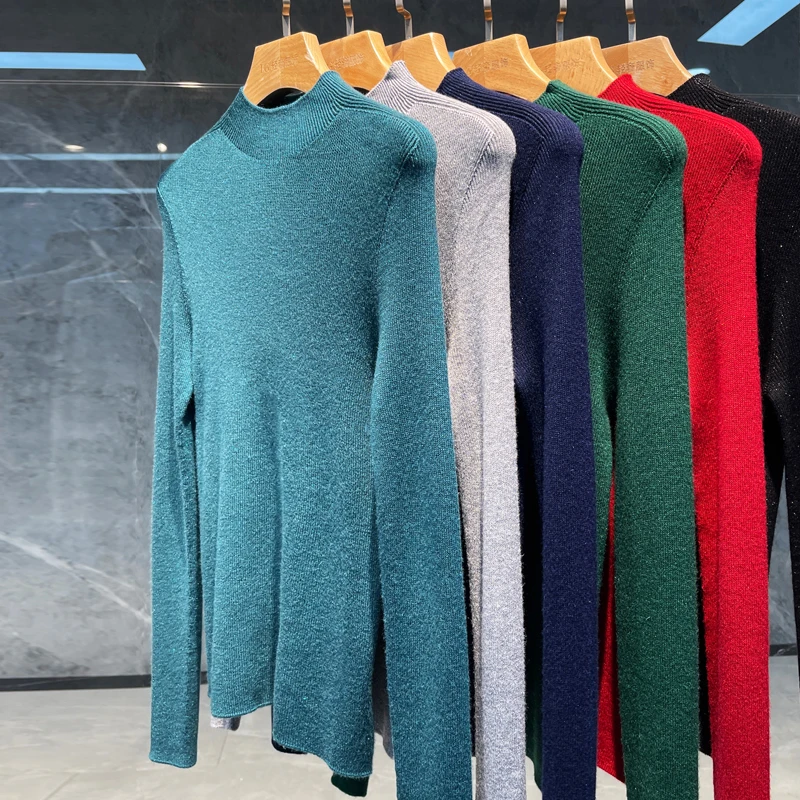 【CARANGI品牌】2024秋冬新品半高领长袖羊毛针织衫上衣IGH6889