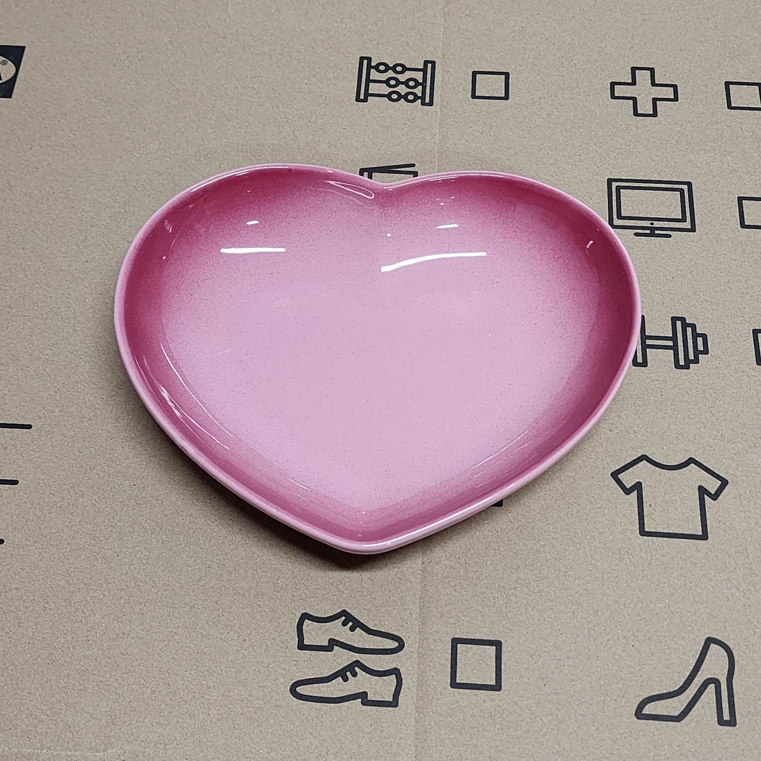【23cm】摩瑟DP【KC-23cm心形深盘石英粉】YCDF花瓶摆件玻璃陶瓷