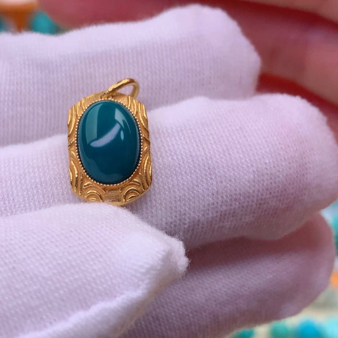 合金绿松石精品玉化吊坠1.7g