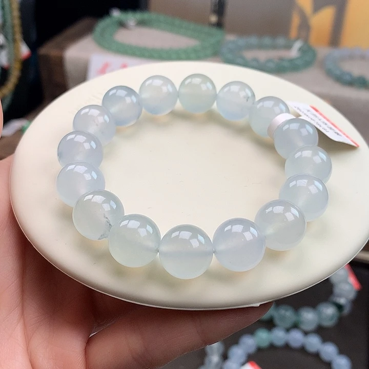 翡翠未镶嵌手链冰润金丝绿，性价比，品质高，炸，13mm