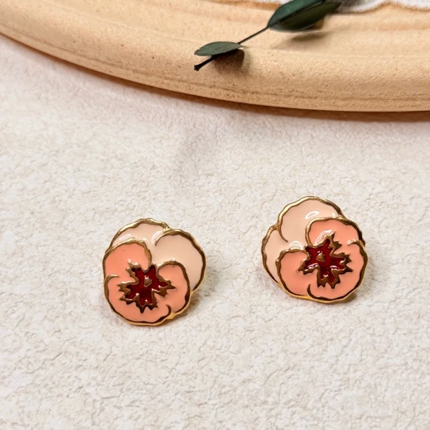 铜合金耳饰 【六六中古】孤品复古耳钉th8019