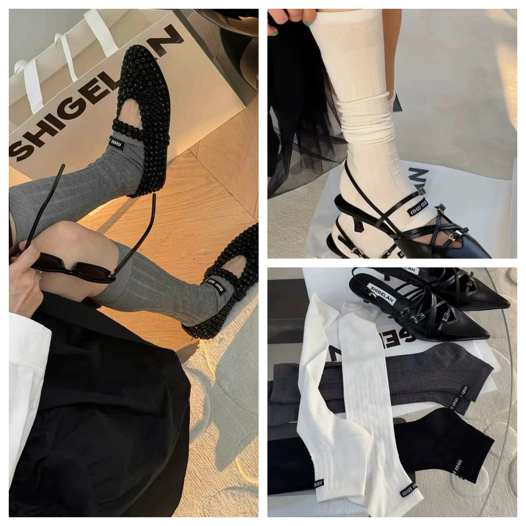 2025春时尚条纹弹力踩脚袜套女欧韩新款袜子