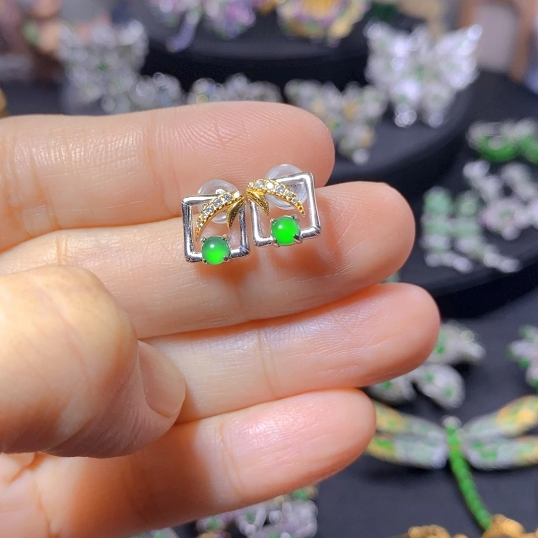 翡翠银S925镶嵌颈饰天然翡翠