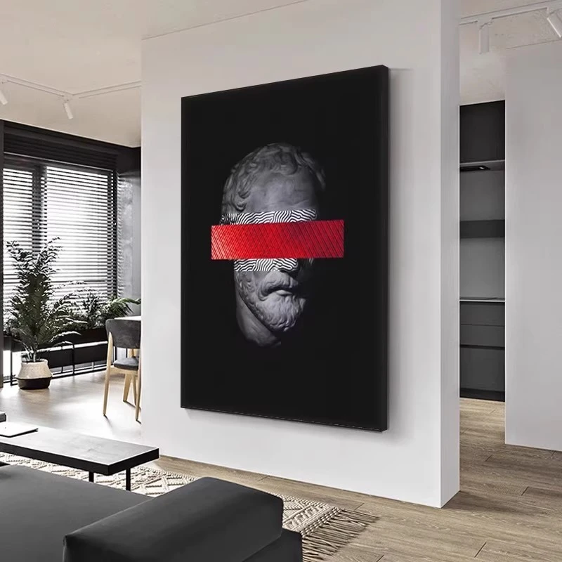 现代简约黑色抽象人物高级感轻奢风客厅沙发背景墙装饰画玄关挂画