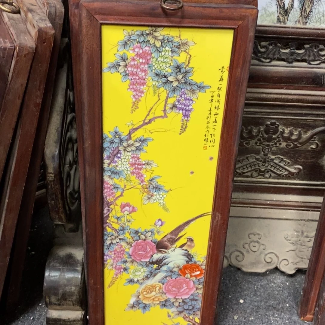 瓷片53*21*1景德镇瓷板画柴窑烧制