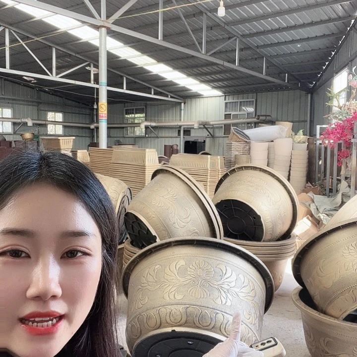 圆形100花盆2个有孔