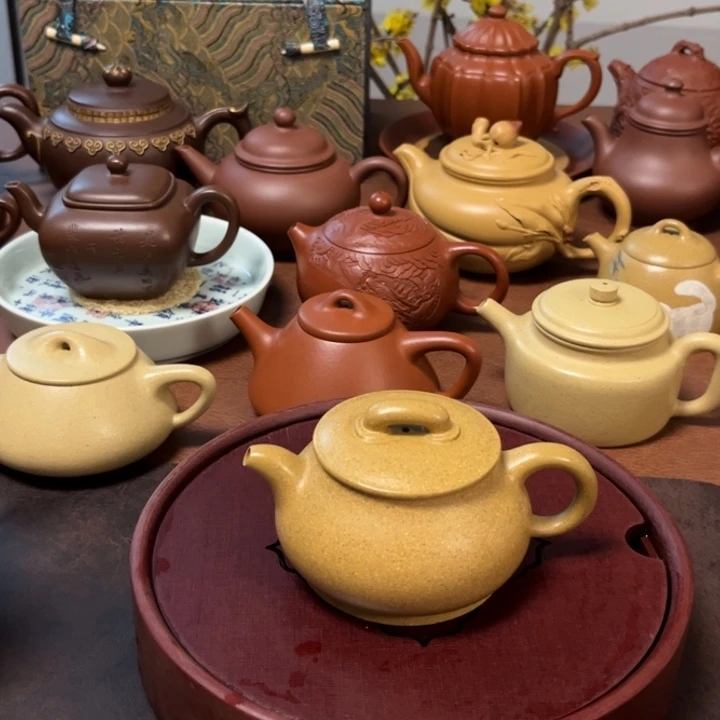 紫砂茶壶儒象黄金段半手壶