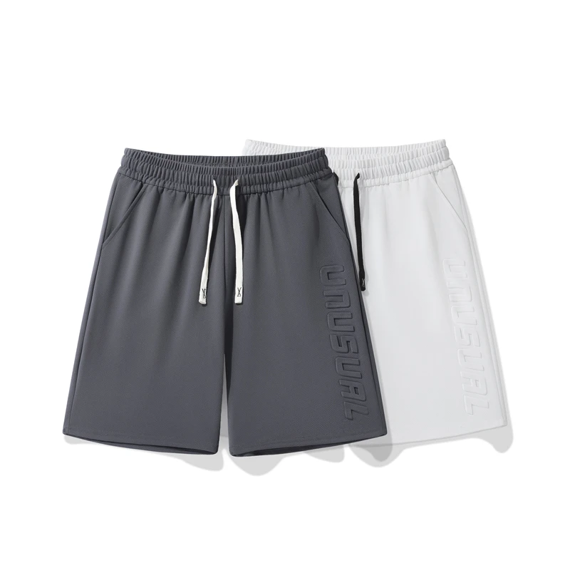 夏季新款韩版青少年运动冰丝薄款宽松短裤松紧带五分裤男士休闲裤