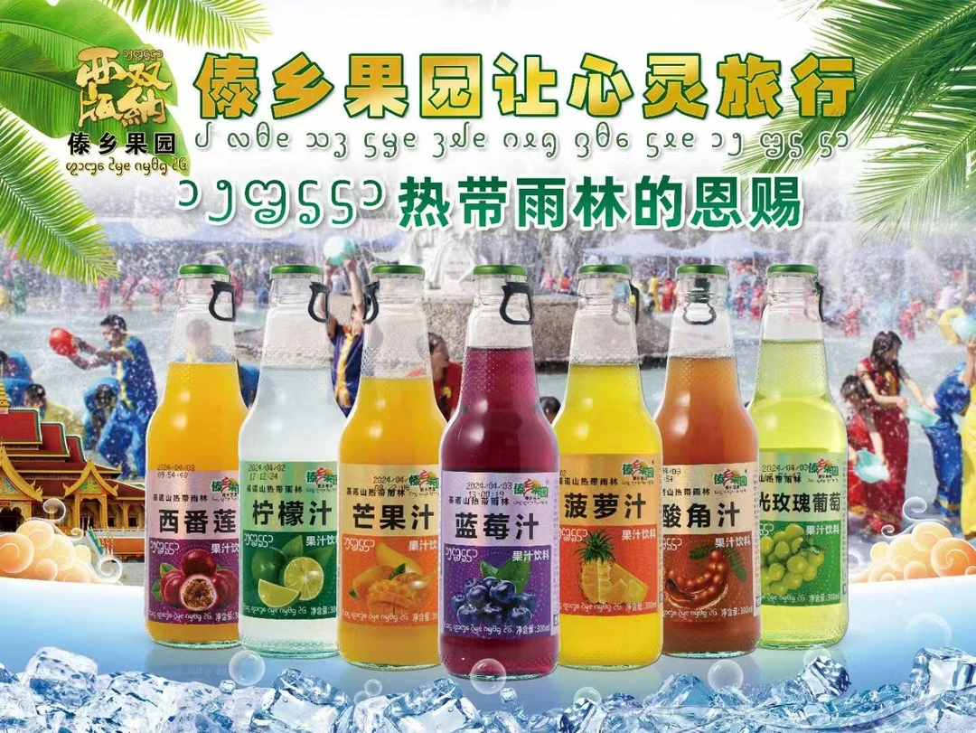 傣乡果园系列复合型果汁饮料300ML玻璃瓶饮料泡沫箱发货优惠